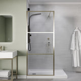 Himmel Series 34 in. x 78 in. Fixed Frameless Shower Door with Tsunami Guard Tempered Clear Glass