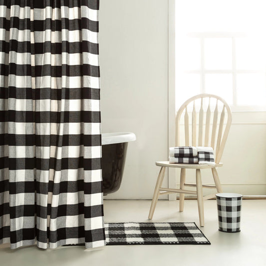 Camille Buffalo Check 3PC Towel Set, Black