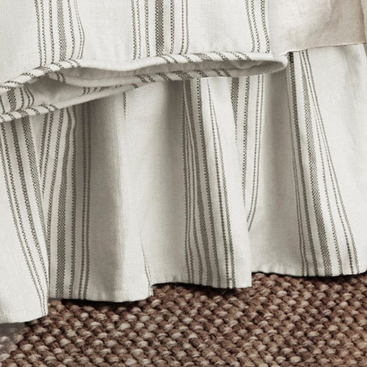 Prescott Striped Bed Skirt, Taupe