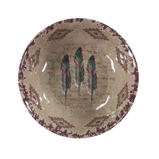 Feather Southwestern Melamine Dinner Bowls, Set of 4