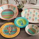 Cactus Melamine Dinner Plate Sets, Set of 4