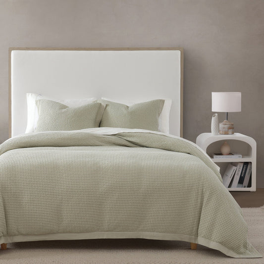 Stonewashed Cotton Waffle Weave Duvet Cover Set