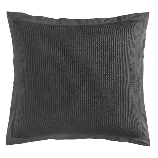 Stonewashed Cotton Waffle Weave Euro Sham, Slate