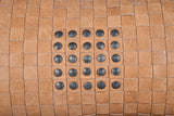 Genuine Leather Studded Basket Weave Pillow