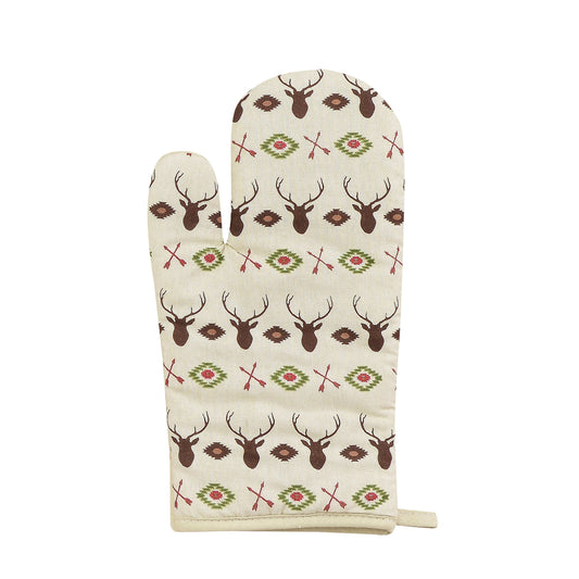 Aztec Multi-Deer Printed Oven Mitt, Set of 5