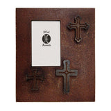 Distressed 3-Crosses Picture Frame, Red