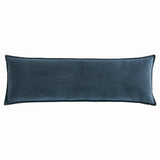 Stonewashed Cotton Canvas Long Lumbar Pillow