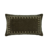 Stella Faux Silk Velvet Embroidered Lumbar Pillow