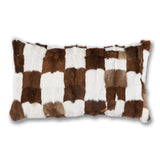 Goat Patched Hide Lumbar Pillow