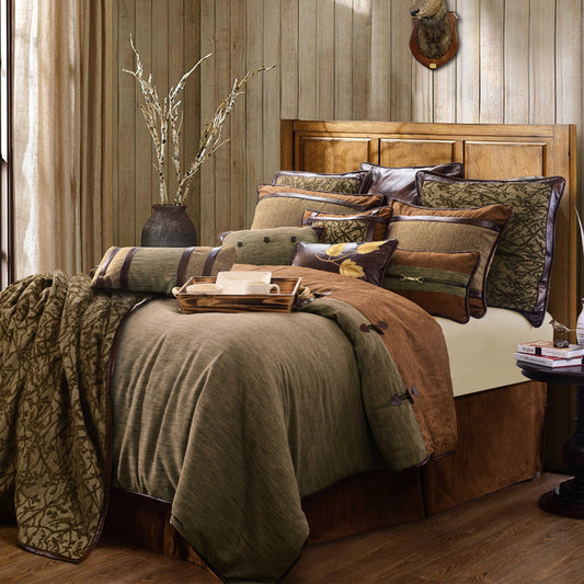 Highland Lodge Suede Buckle Detailed Lumbar Pillow