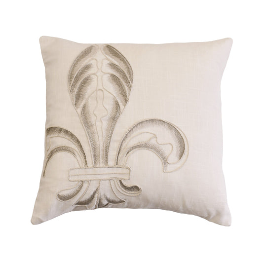 Newport Embroidery Fleur De Lis Throw Pillow