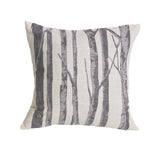 Printed Branches Cream & Gray Throw Pillow