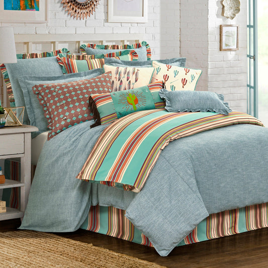 Serape Printed Multi Diamond Suede Pillow