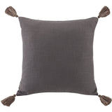 Square Washed Linen Tassel Pillow