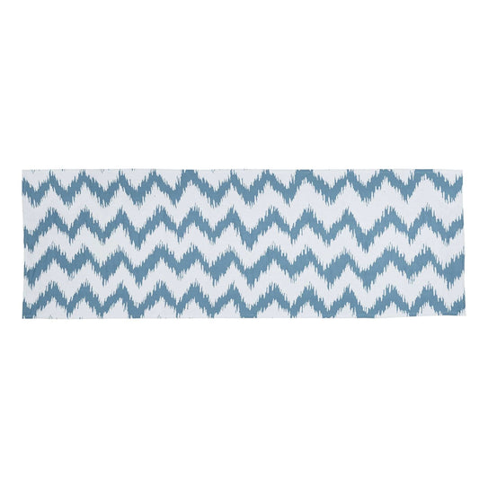 Catalina Aqua & White Bed Runner w/ Chevron Pattern, King