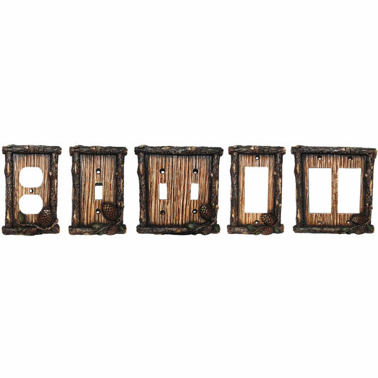 Pine Cone Double Rocker Wall Switch Plate