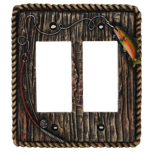 Rainbow Trout Double Rocker Wall Switch Plate