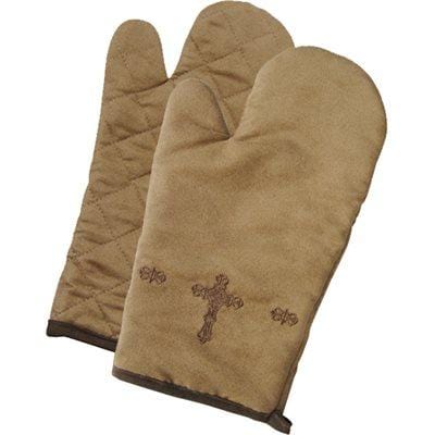 Barbwire Embroidered Cross Oven Mitt, Set of 5