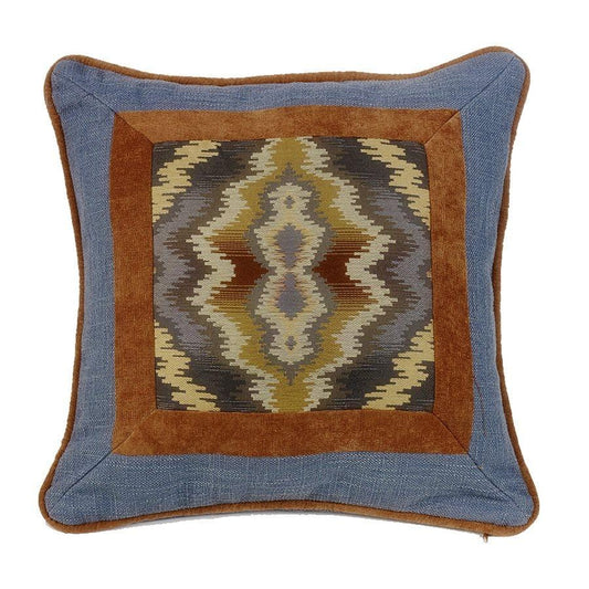 Lexington Southwest Diamond Throw Pillow - Blue, Tan & Copper