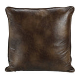 Brown Faux Leather Reversible Euro Sham