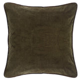 Green Corduroy Euro Sham Reversed to Tan Suede