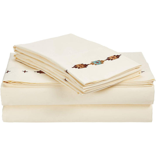 Embroidered Socorro 350TC Cotton Sateen Sheet Set