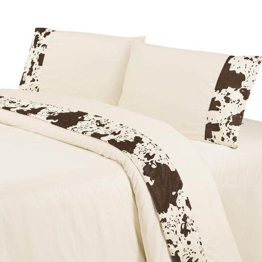 Cowhide 350TC Cotton Sateen Sheet Set, Twin & Full