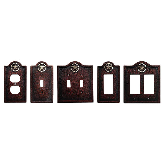 Leather Grain Single Rocker Wall Switch Plate
