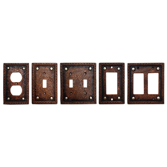 Tooled Resin Double Rocker Wall Switch Plate