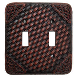 Tooled Resin Weaver Double Switch Wall Plate