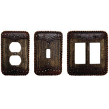 Woodgrain w/ Double Yoke Double Rocker Wall Switch Plate