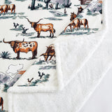 Ranch Life Western Toile Campfire Sherpa Throw