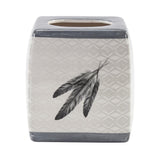 Feather Design Ceramic Tissue Box Cover