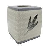 Feather Design Ceramic Tissue Box Cover