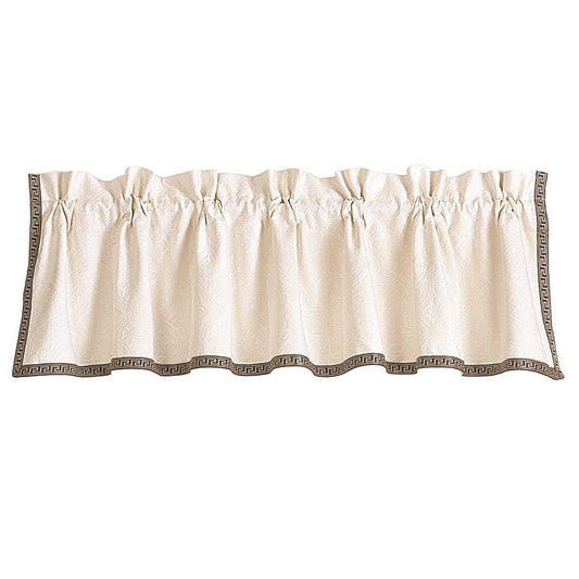 Matelassé Greek Key Trim Valance