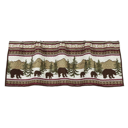 Bear Trail Quilted Kitchen Valance