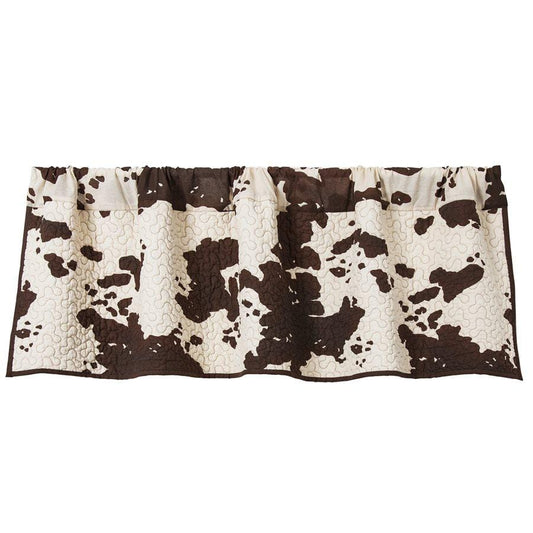 Elsa Cowhide Reversible Quilted Valance, Chocolate
