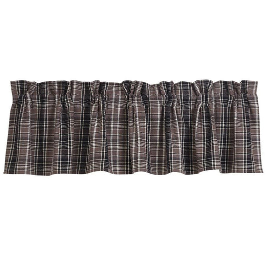 Whistler Kitchen Valance w/ Black & Gray Plaid