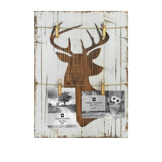 Deer Bust Picture Holder w/ Bullet Clothes Pins