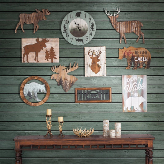 Foggy Forest Rustic Lodge Wall Clock