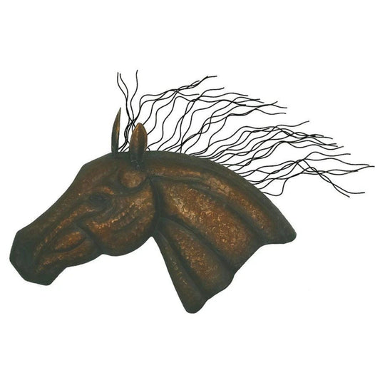 Large Horse Head Forged Metal Wall Hanging