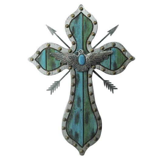 Thunderbird Arrow Turquoise Cross Wall Art