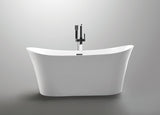 Eft Series 67 in. x 31 in. Flat Bottom Acrylic Freestanding 56 Gallon Soaking Bathtub with Center Drain in Glossy White