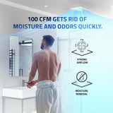 Twilight Series 100 CFM Ceiling Mount Bathroom Exhaust Fan with Brilliant LED Light, Humidity Sensor, Night Light
