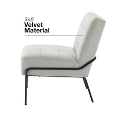 Armless Tufted Accent Chair w/ Metal Frame