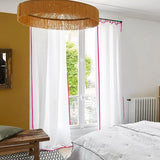 100% Linen Edge Embroidery Curtain (Set Of 2)