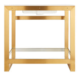 ANZZI Orchard 36" Console Sink Base (34" H), Ultramodern Angular Frame, Rust-Resistant Stainless Steel, Tempered Glass Shelf, Countertop Ready