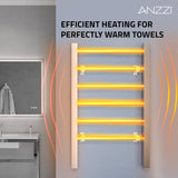 Naple Series 6-Bar Aluminum Wall Mounted/Free Standing Electric Towel Warmer Rack with Leg Attachment in Matte Finish
