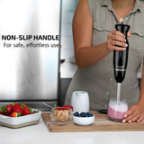 Ovente Immersion Hand Blender, Black, Red or White (HS560 Series)