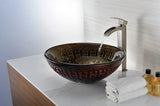 Opus Series 17 in. Bathroom Vessel Sink with Scratch-Tough and Stain-Resistant Surface in Lustrous Brown Glass